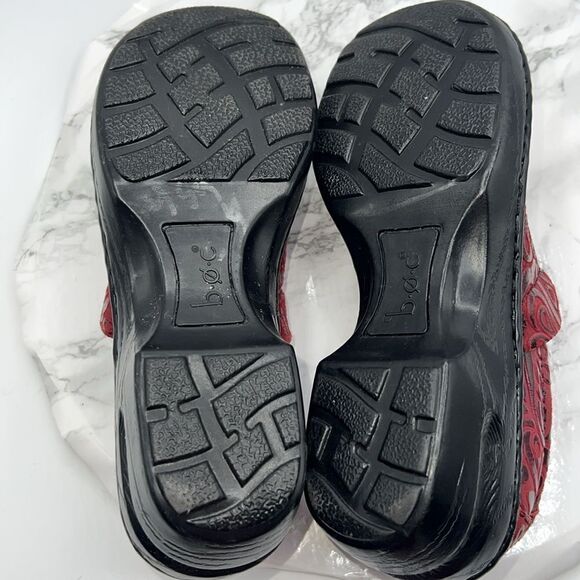 B.O.C Deep Red Paisley Embossed Suede Peggy Clog-EUR 39/US 8 - Picture 7 of 9